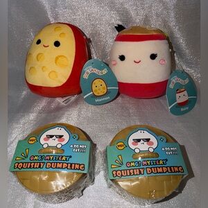 2 Free 5"+ random Squishmallows with 2 Viral OMG! Mystery Squishy Dumplings